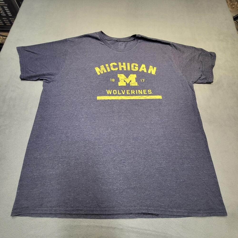 Michigan Wolverines Shirt Mens Large Blue NCAA Football Tee Graphic Prodigy